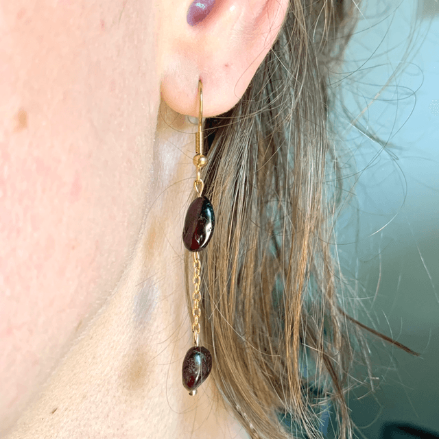 Boucle d’oreille Maë grenat 